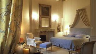 deluxe room in a chateau hotel in the Loire Valley