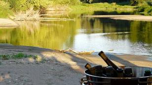 refreshing wine on the banks of the Loire river