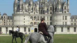 horse show in front of the Chateau of Chambord